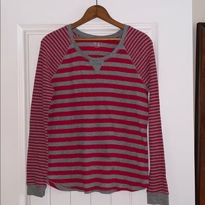 GAP Red and gray striped thermal shirt